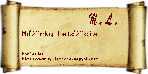Márky Letícia névjegykártya